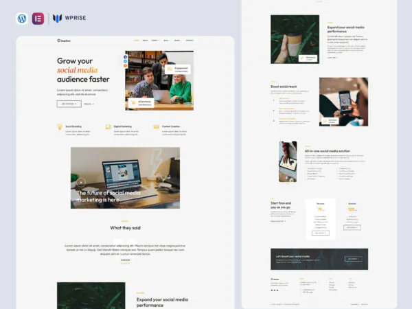 SnapZone - Social Media Agency Elementor Template