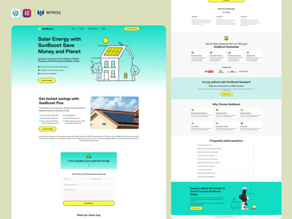 SunBoost - Solar Landing Page for Lead Generation