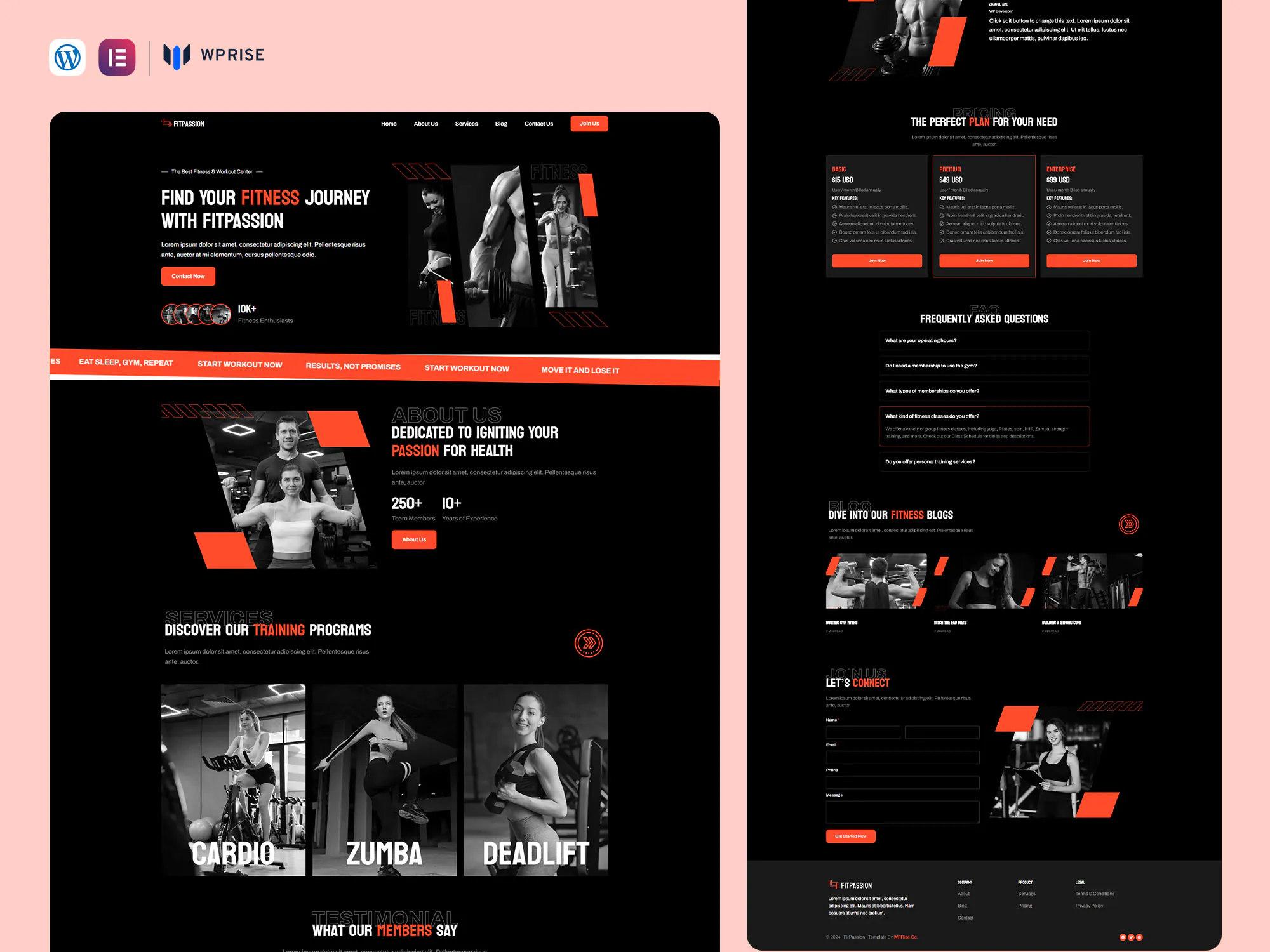 FitPassion - Gym & Fitness Center Elementor Template