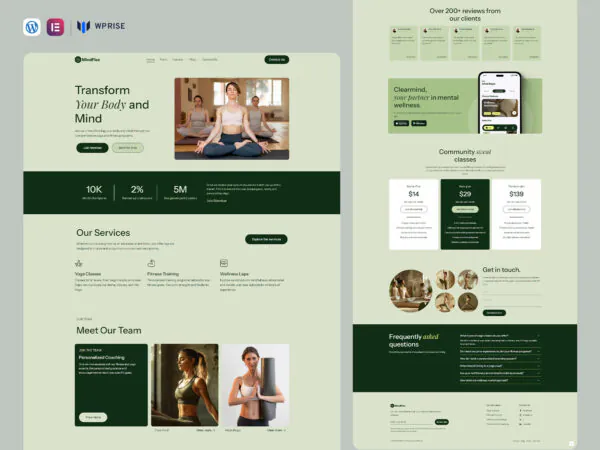 MindFlex - Yoga Teacher & Meditation Elementor Template