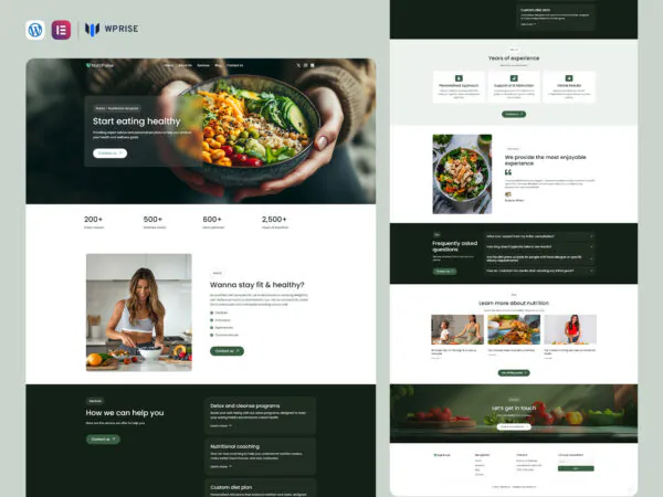 NutriPulse - Nutrition Coach & Nutritionist Elementor Template