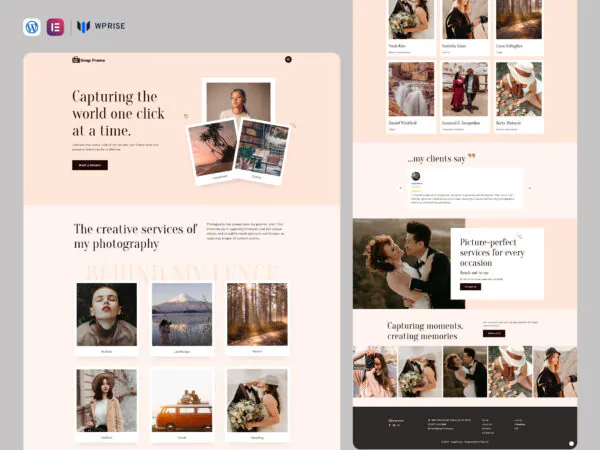 SnapFrame - Photography Portfolio & Creative Agency Elementor Template