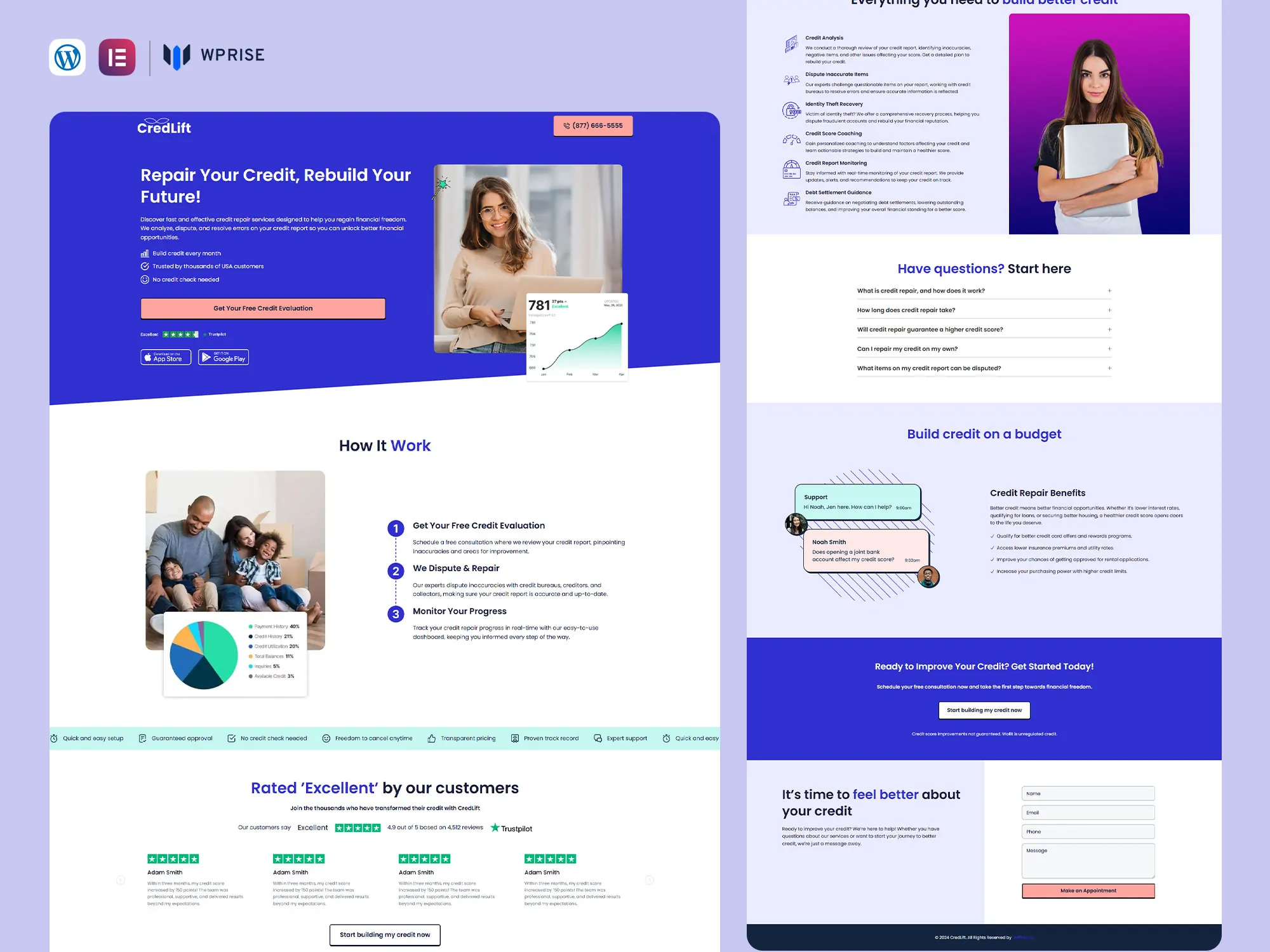 CredLift - Credit Repair Landing Page for Lead Generation