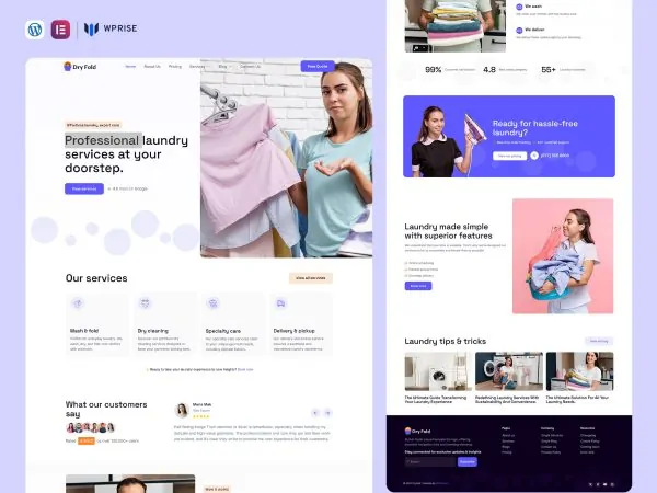 DryFold - Professional Laundry Service Elementor Template