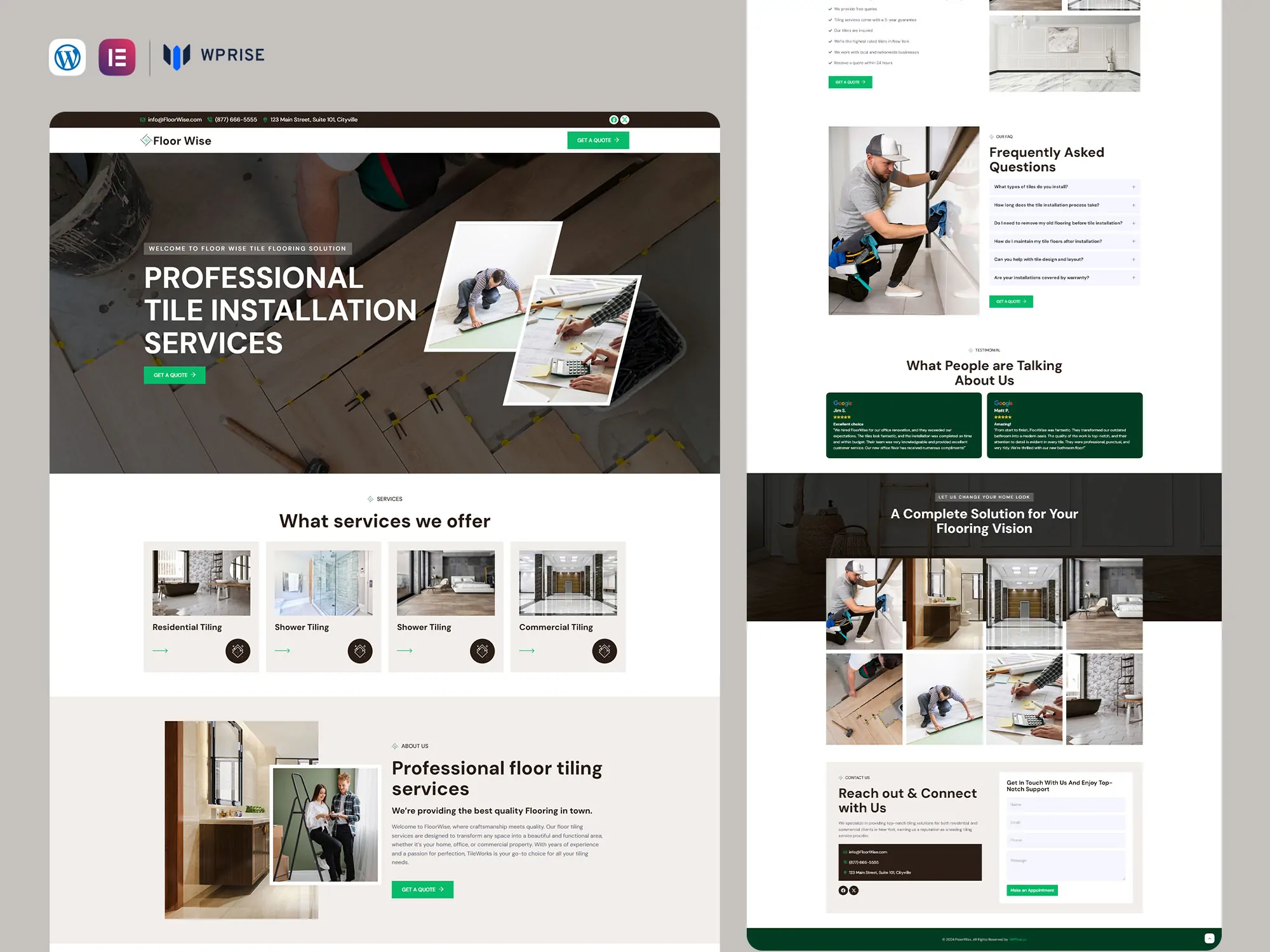 FloorWise - Floor Tiles Installer Landing Page for Lead Generation