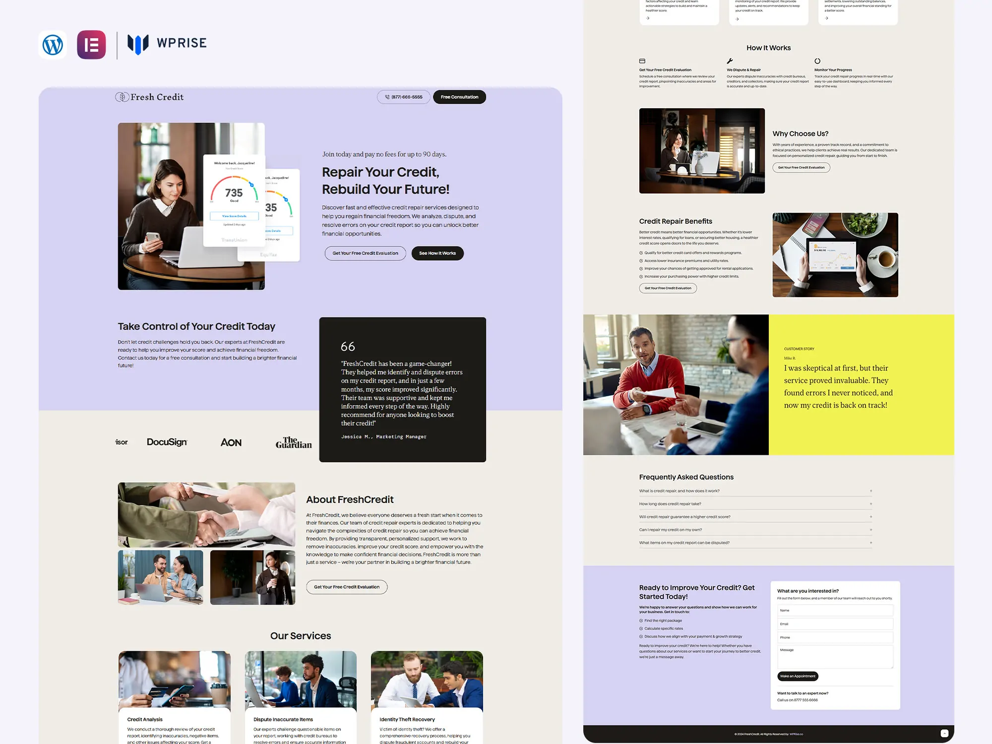 FreshCredit - Credit Repair Landing Page for Lead Generation
