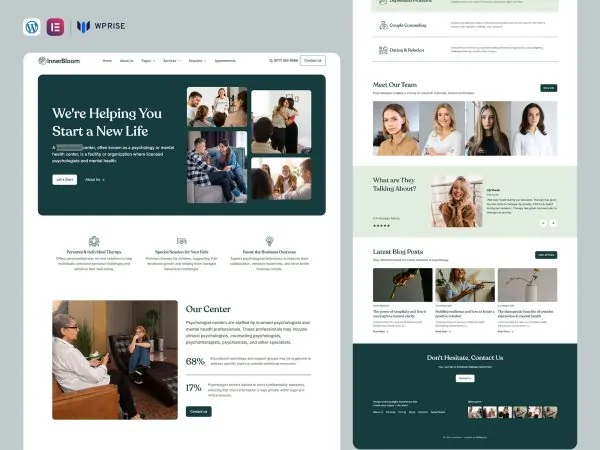 InnerBloom - Psychologists & Health Care Elementor Template