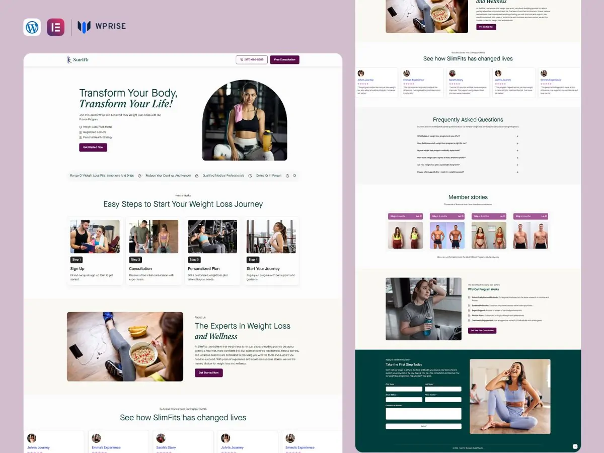 NutriFit - Weight Loss Landing Page for Lead Generation