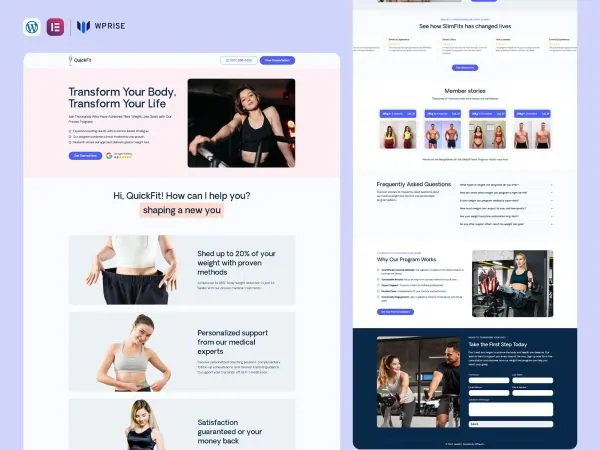 QuickFit - Weight Loss Landing Page for Lead Generation