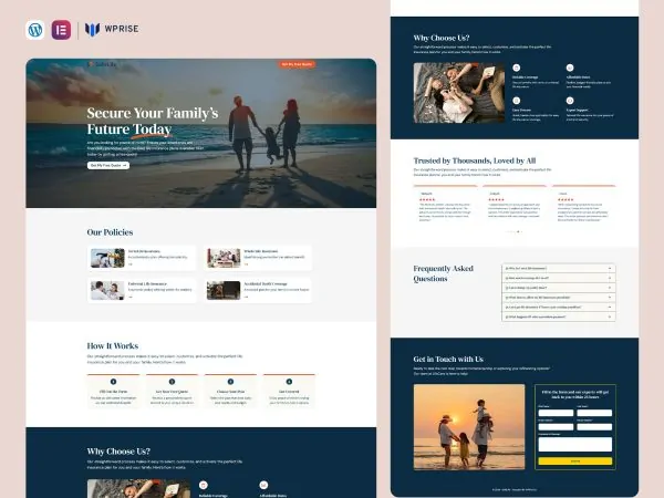 SafeLife - Life Insurance Landing Page for Lead Generation