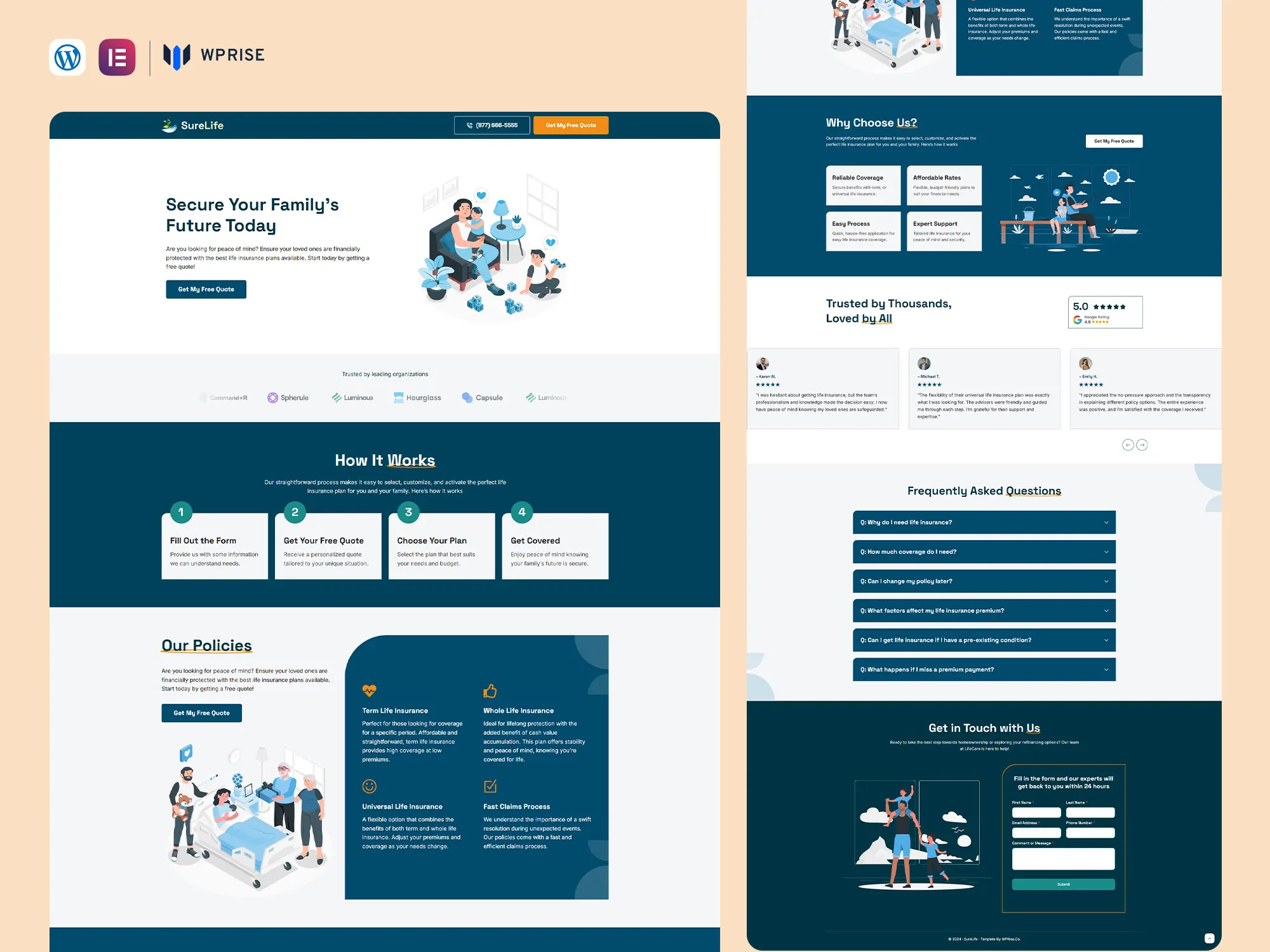 SureLife - Life Insurance Landing Page for Lead Generation