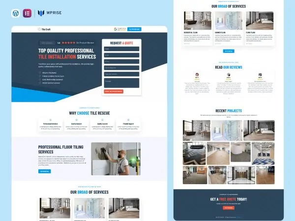 TileCraft - Floor Tiles Installer Landing Page for Lead Generation