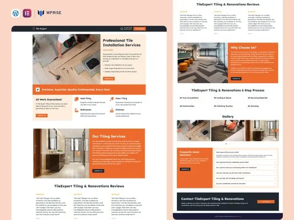 TileExpert - Floor Tiles Installer Landing Page for Lead Generation