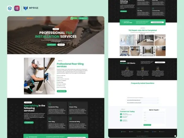 TileMate - Floor Tiles Installer Landing Page for Lead Generation
