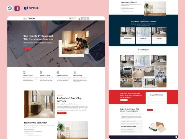 TileRite - Floor Tiles Installer Landing Page for Lead Generation