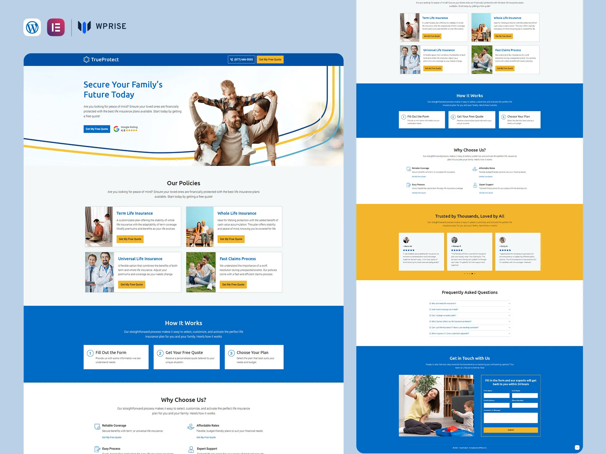 TrueProtect - Life Insurance Landing Page for Lead Generation