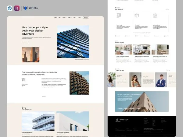 UrbanScape - Construction & Architecture Elementor Template