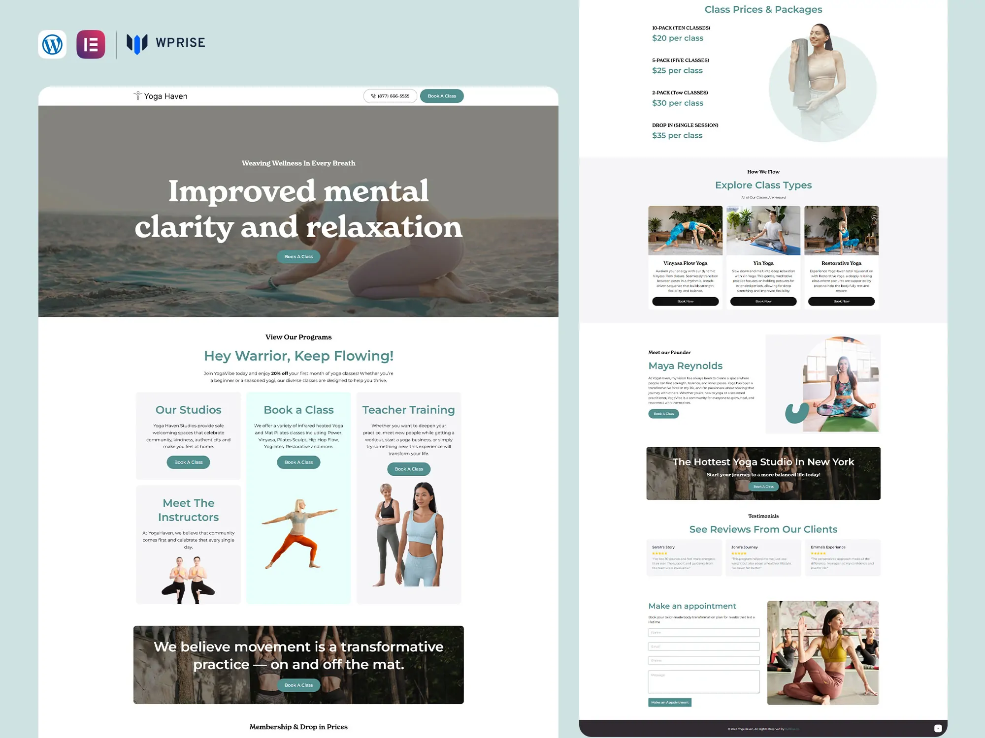 YogaHaven - Yoga Wellness Services Lead Generation Landing Page