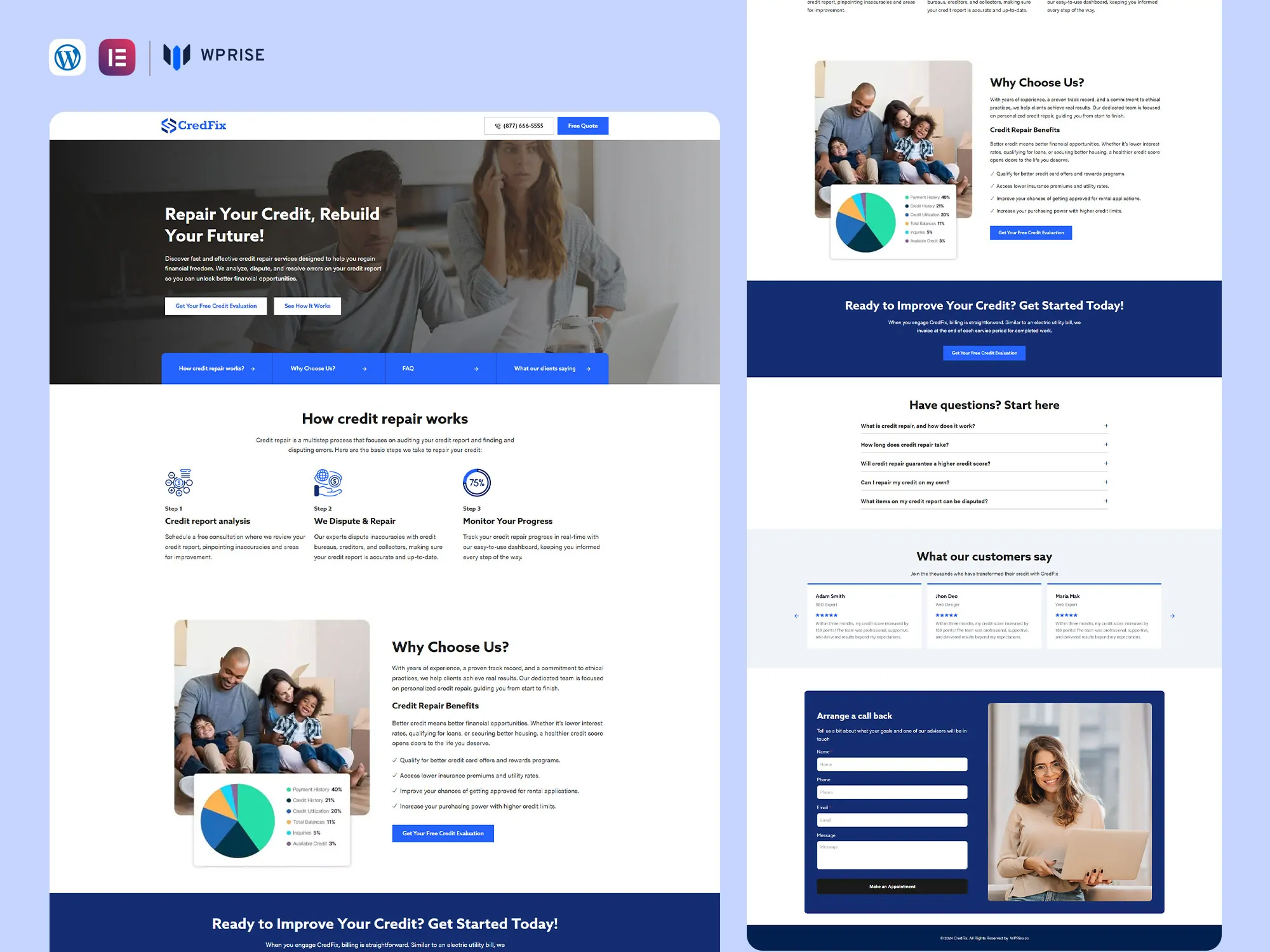 CredFix - Credit Repair Landing Page for Lead Generation