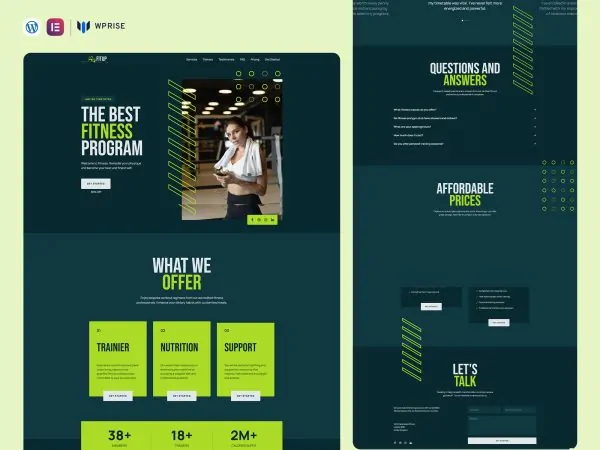 FitUp - Gym & Fitness Center Elementor Landing Page
