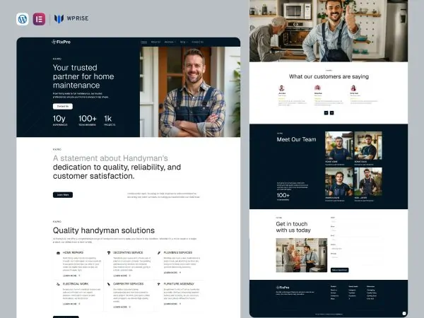 FixPro - Handyman Service Elementor Template