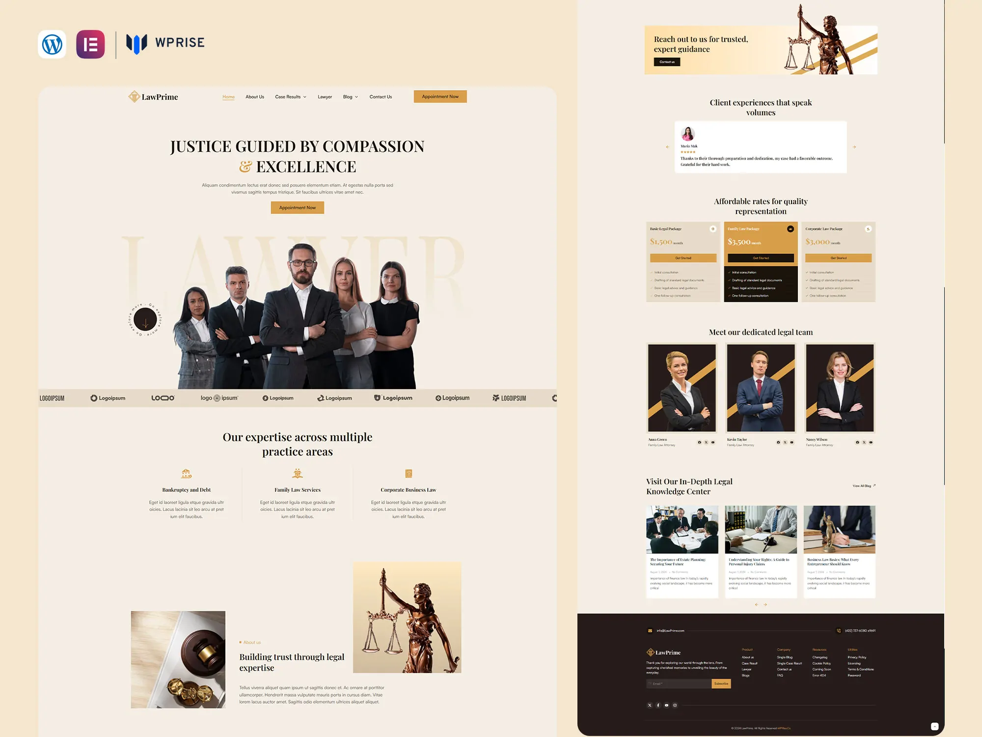 LawPrime - Lawyer and Attorney Elementor Template
