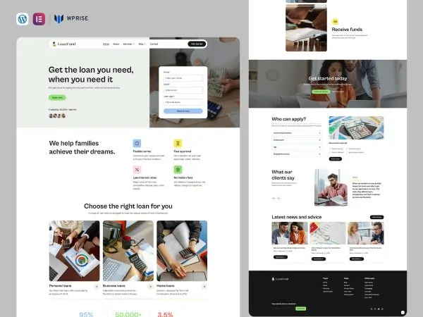 LoanFund - Loan & Finance Elementor Template