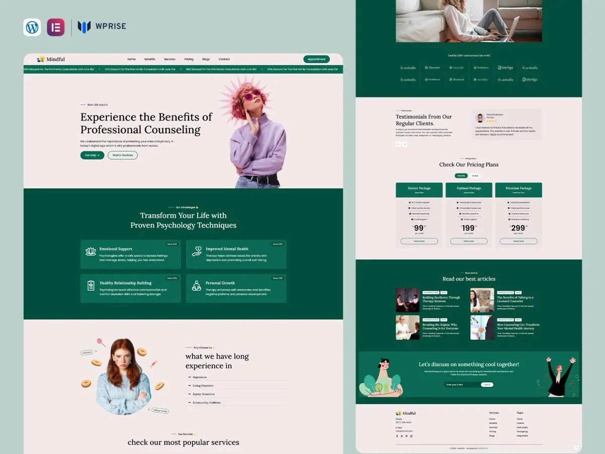 Mindful - Life Coach & Speaker Elementor Template