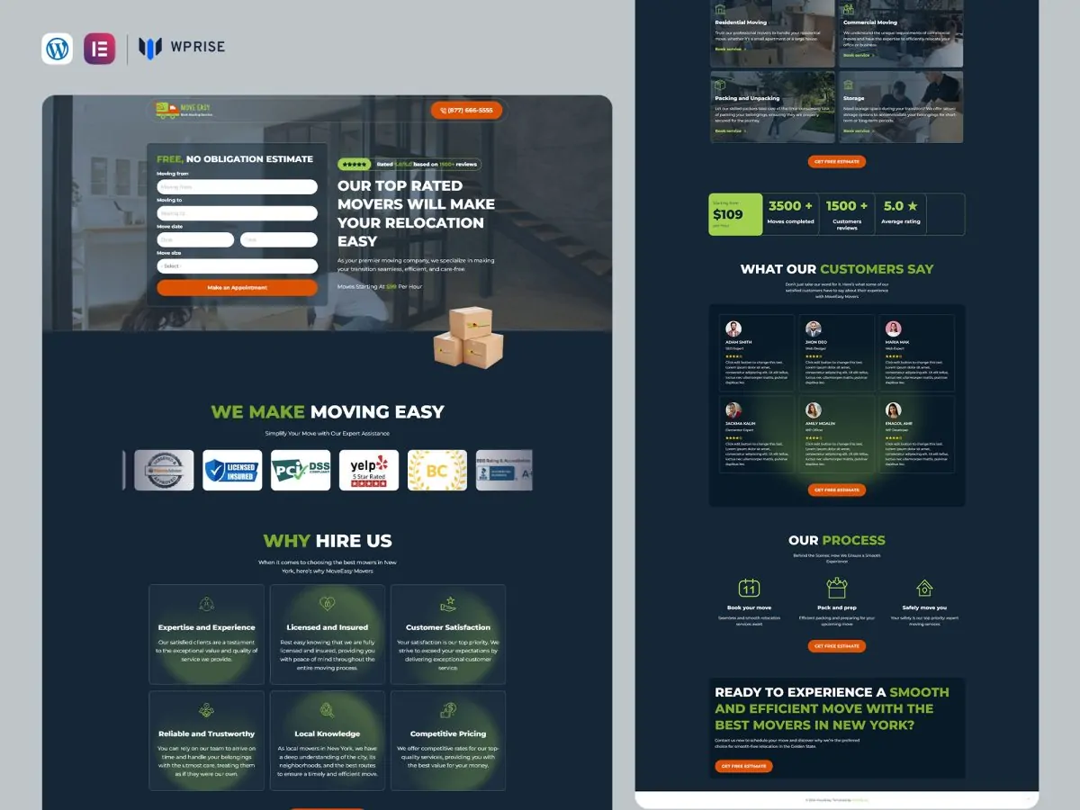 MoveEasy - Moving Lead Generation Landing Page