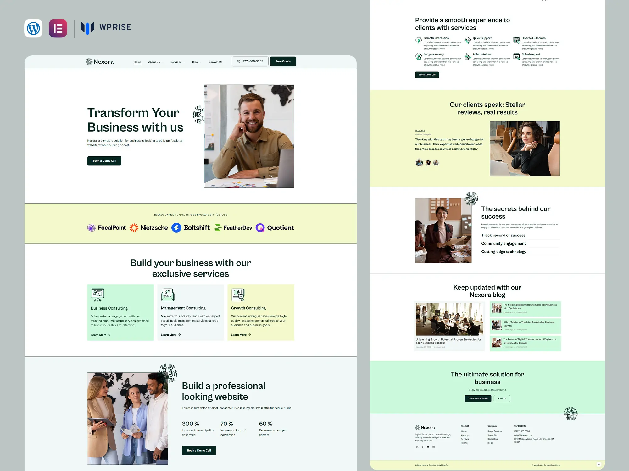 Nexora - Business Consulting Services Elementor Template