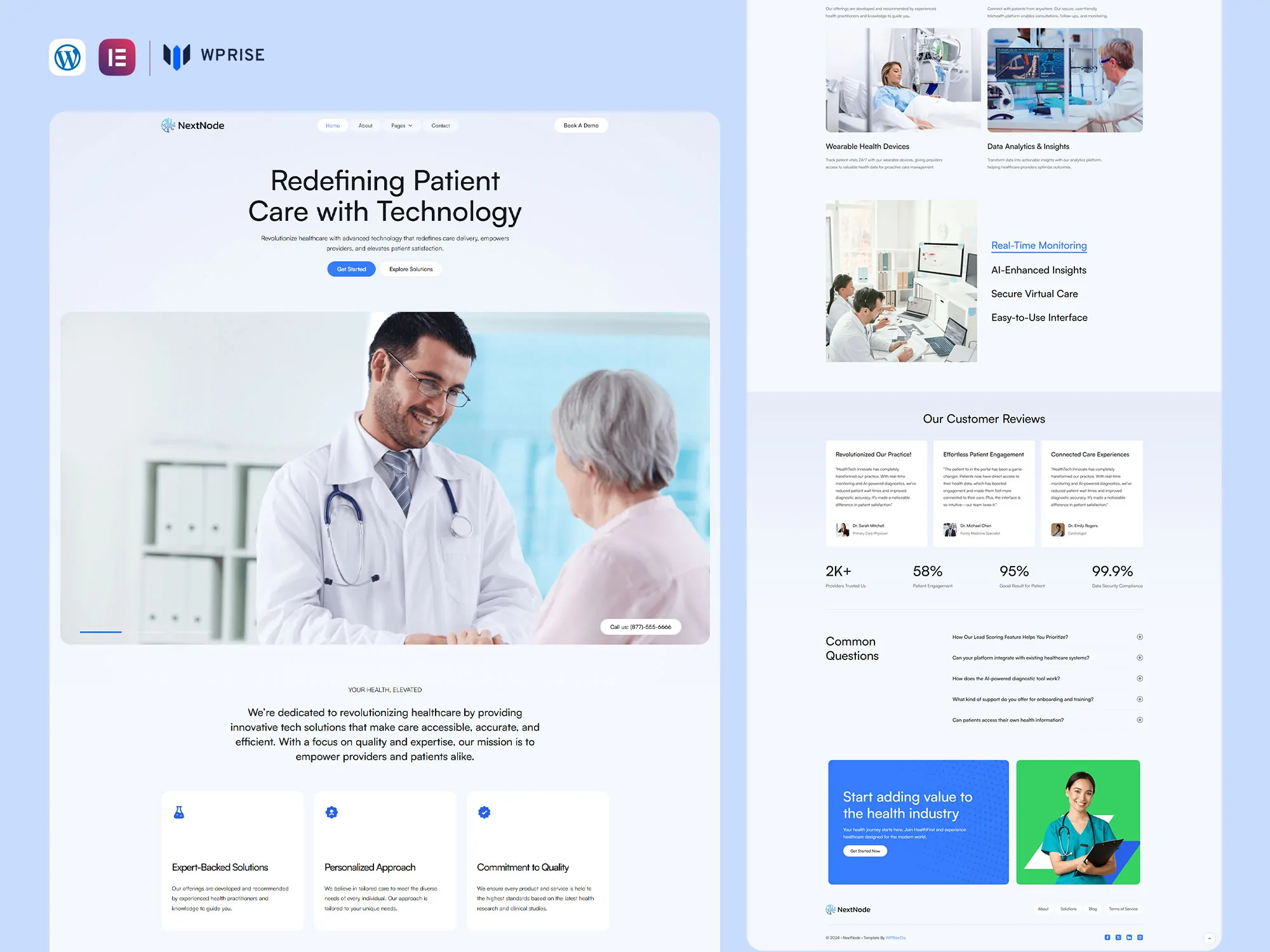 NextNode - Patient Care Technology Elementor Template