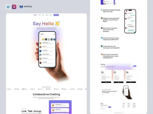 PingChat - Mobile APP Messenger Landing Page Template