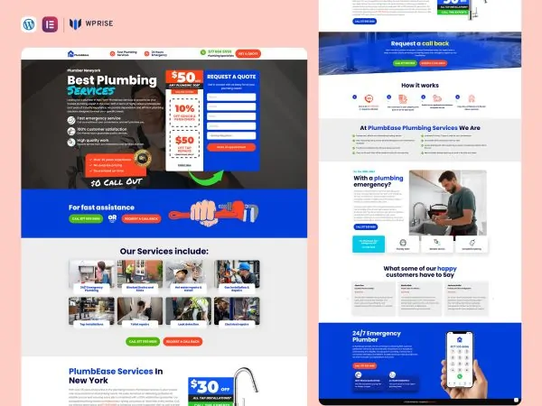 PlumbEase - Plumbing Lead Generation Landing Page