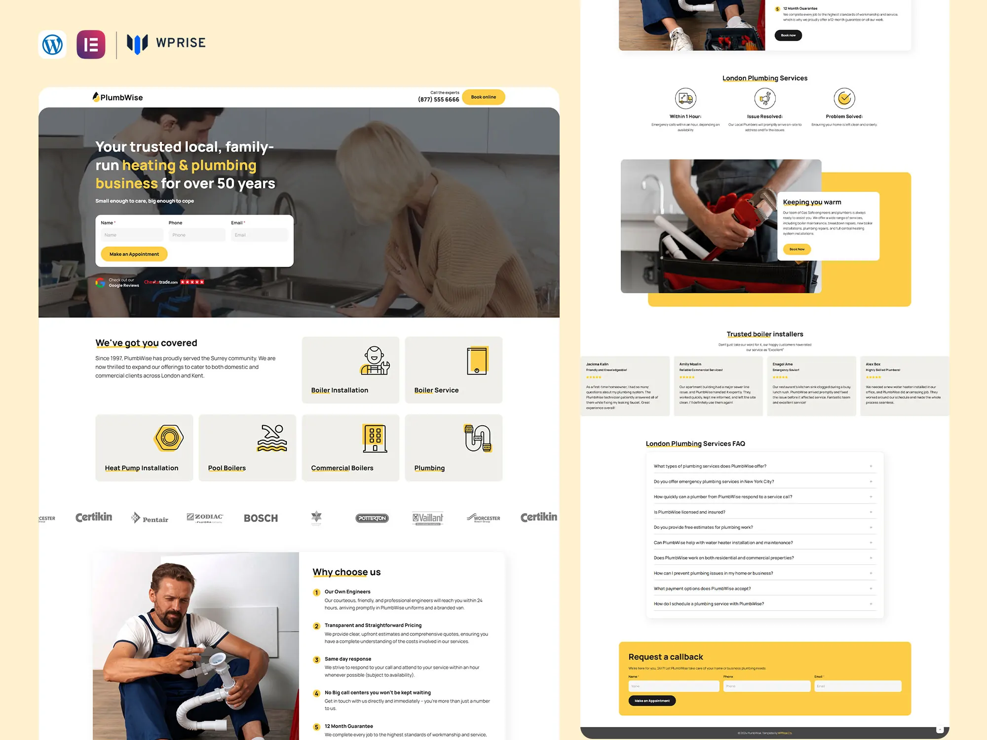 PlumbWise - plumbing Lead Generation Landing Page