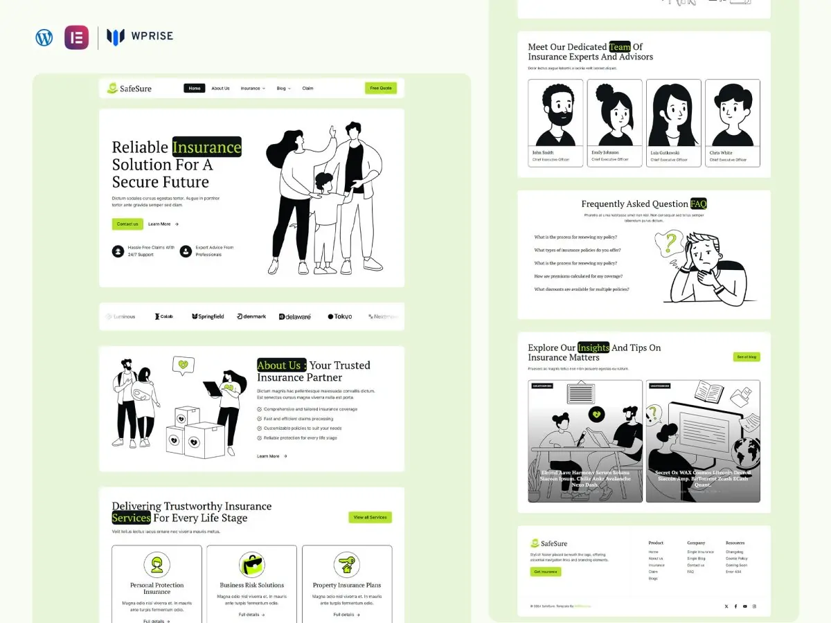 SafeSure - Insurance Company Website Template
