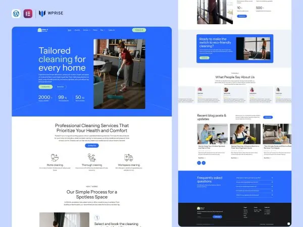 ShineX - Cleaning Service Website Elementor Template