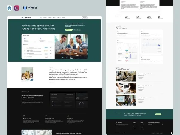 VibeTech - SaaS & Startup Website Elementor Template