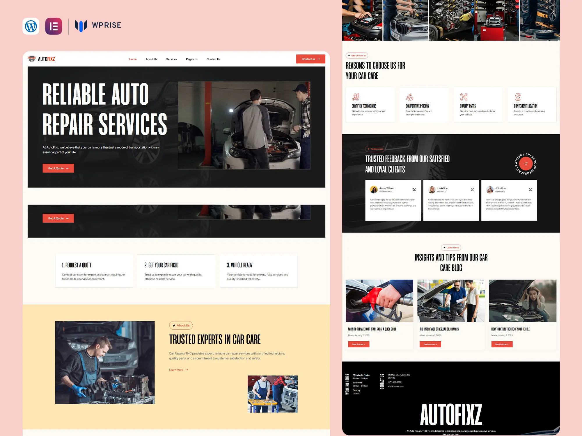 AutoFixz - Auto Repair Service Elementor Template