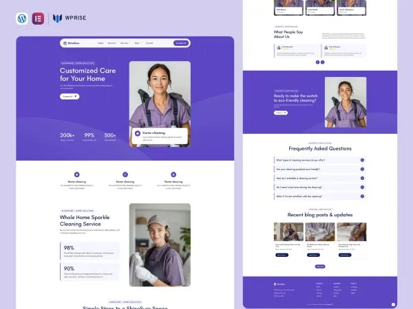 ShineSure - Cleaning Service Website Elementor Template