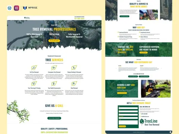 TreeLine - Tree Removal Landing Page for Lead Generation