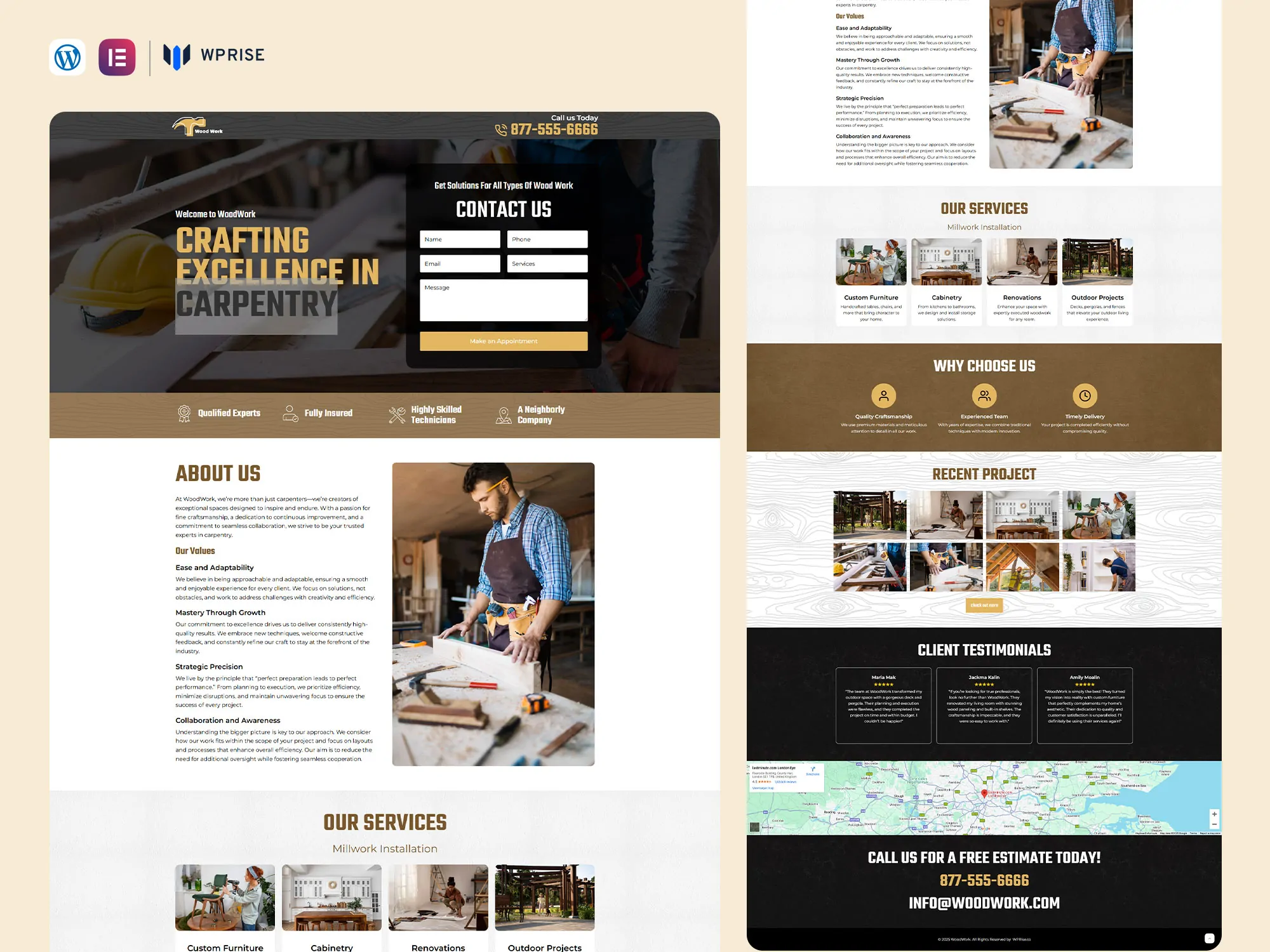 WoodWork - Carpentry Lead Generation Landing Page