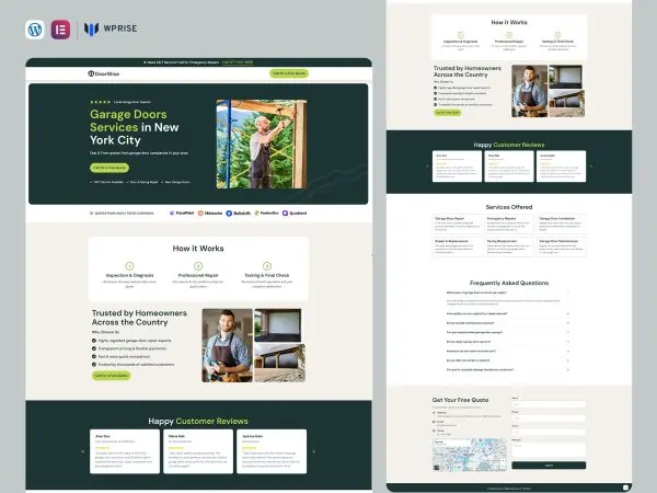 DoorWise - Garage Door Repair Landing Page for Lead Generation