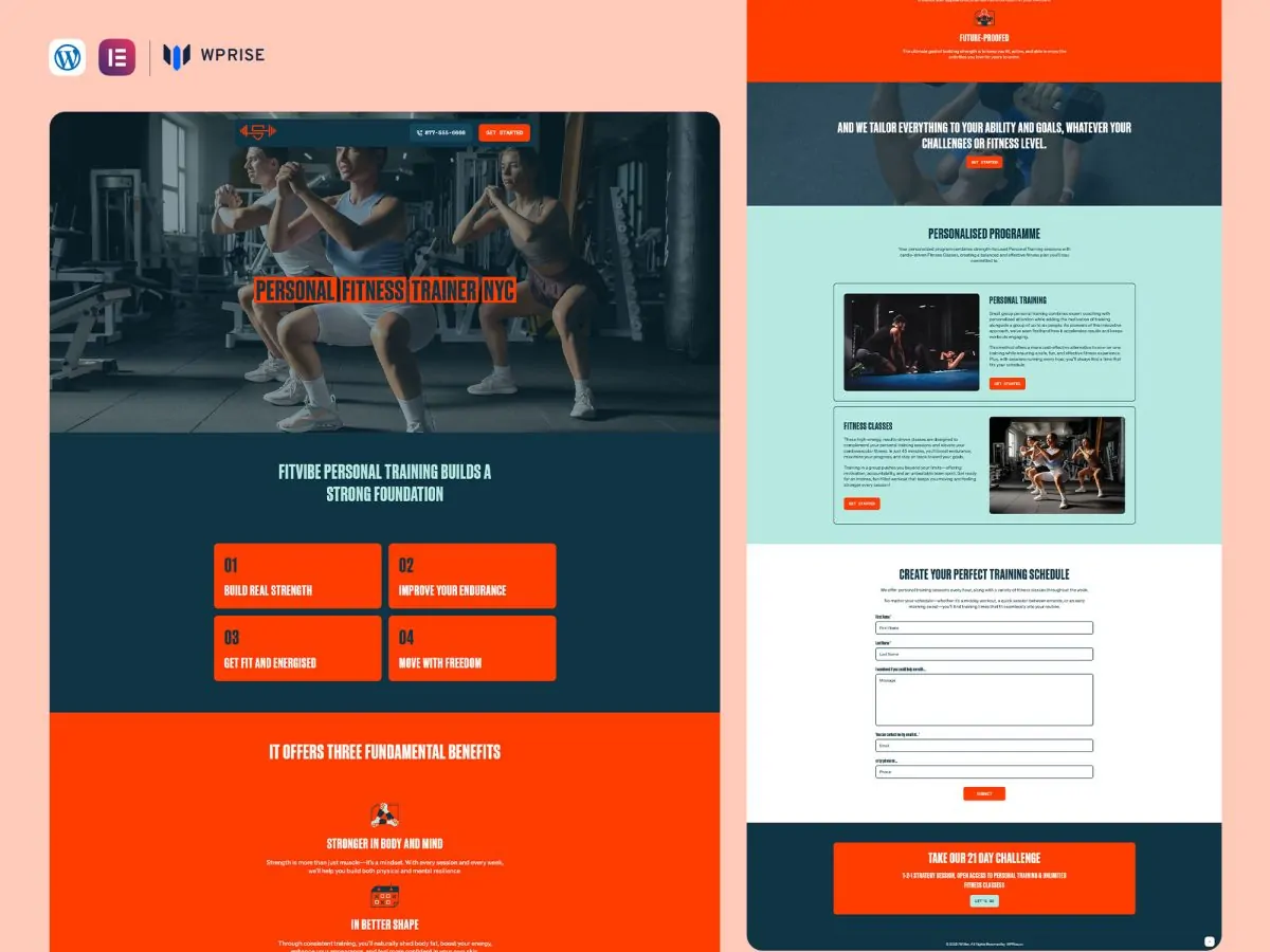 FitVibe - Fitness Coach Landing Page for Lead Generation