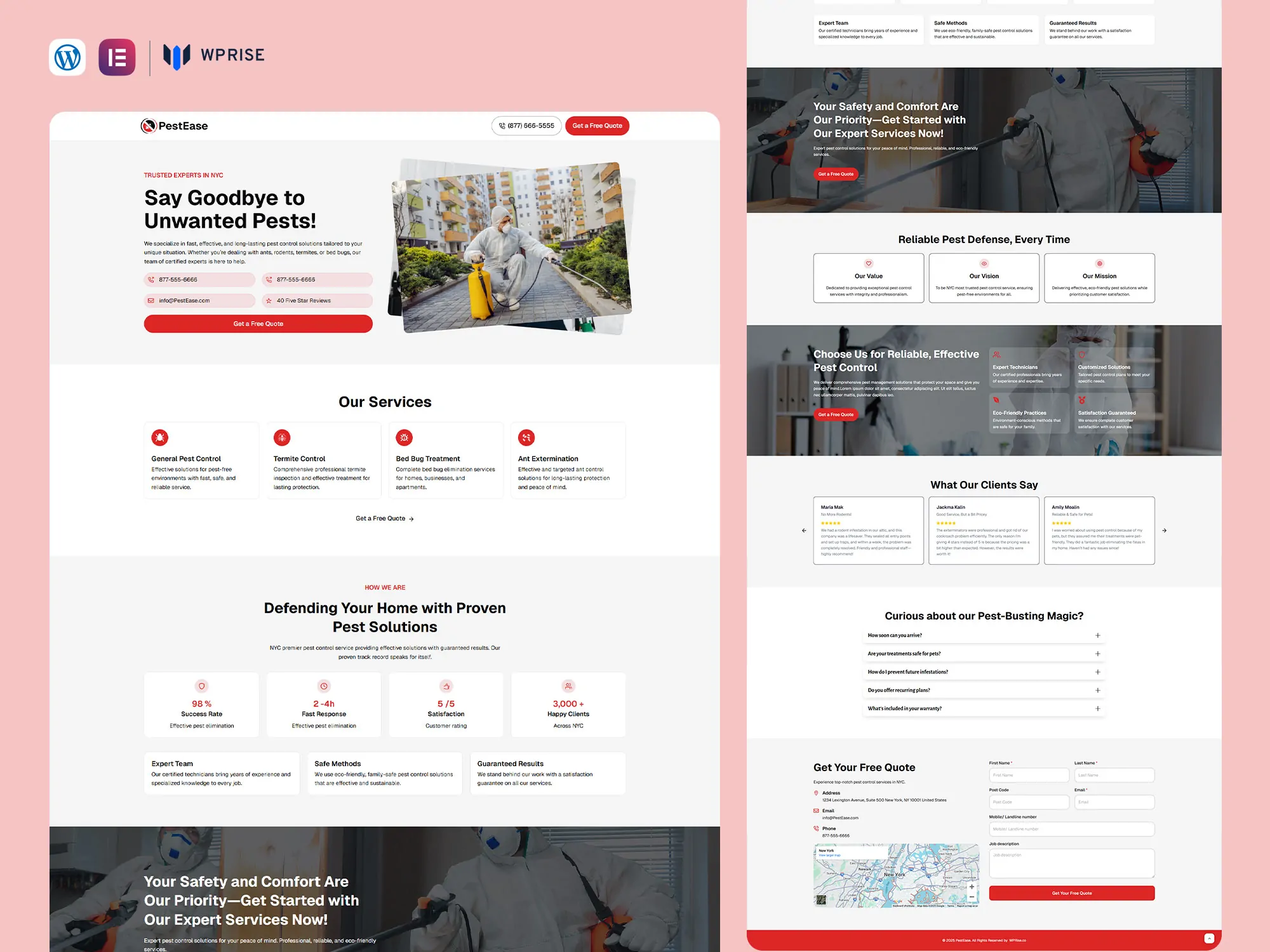 PestEase - Pest Control Landing Page Template