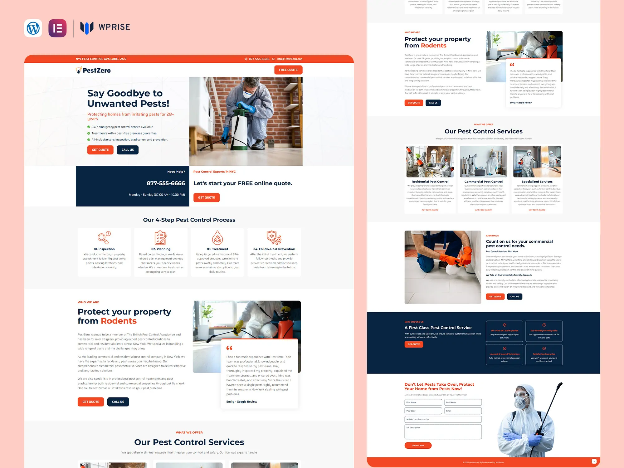 PestZero - Pest Control Landing Page Template
