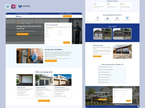 RapidFix - Garage Door Repair Landing Page for Lead Generation