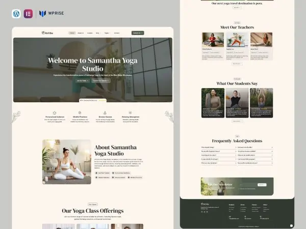ReVibe - Yoga Teacher & Meditation Elementor Template