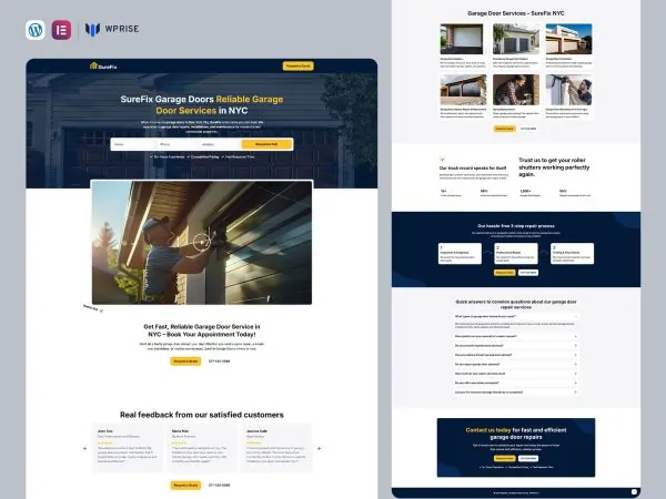 SureFix - Garage Door Repair Landing Page for Lead Generation
