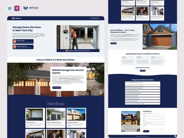 SwiftDoor - Garage Door Repair Landing Page for Lead Generation