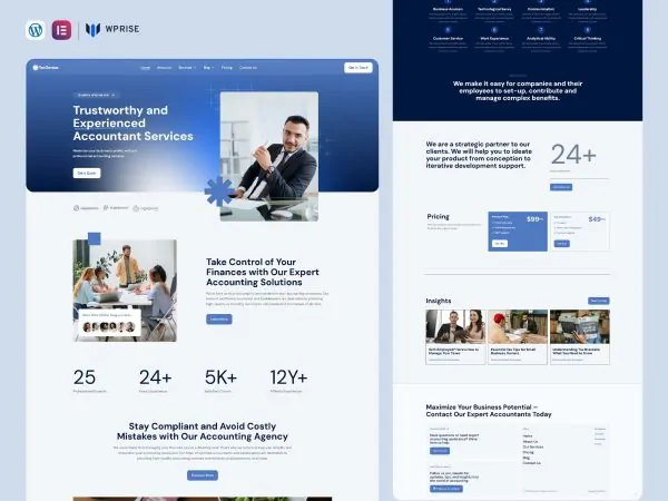 TaxGenius - Accounting and Finance Adviser Elementor Template